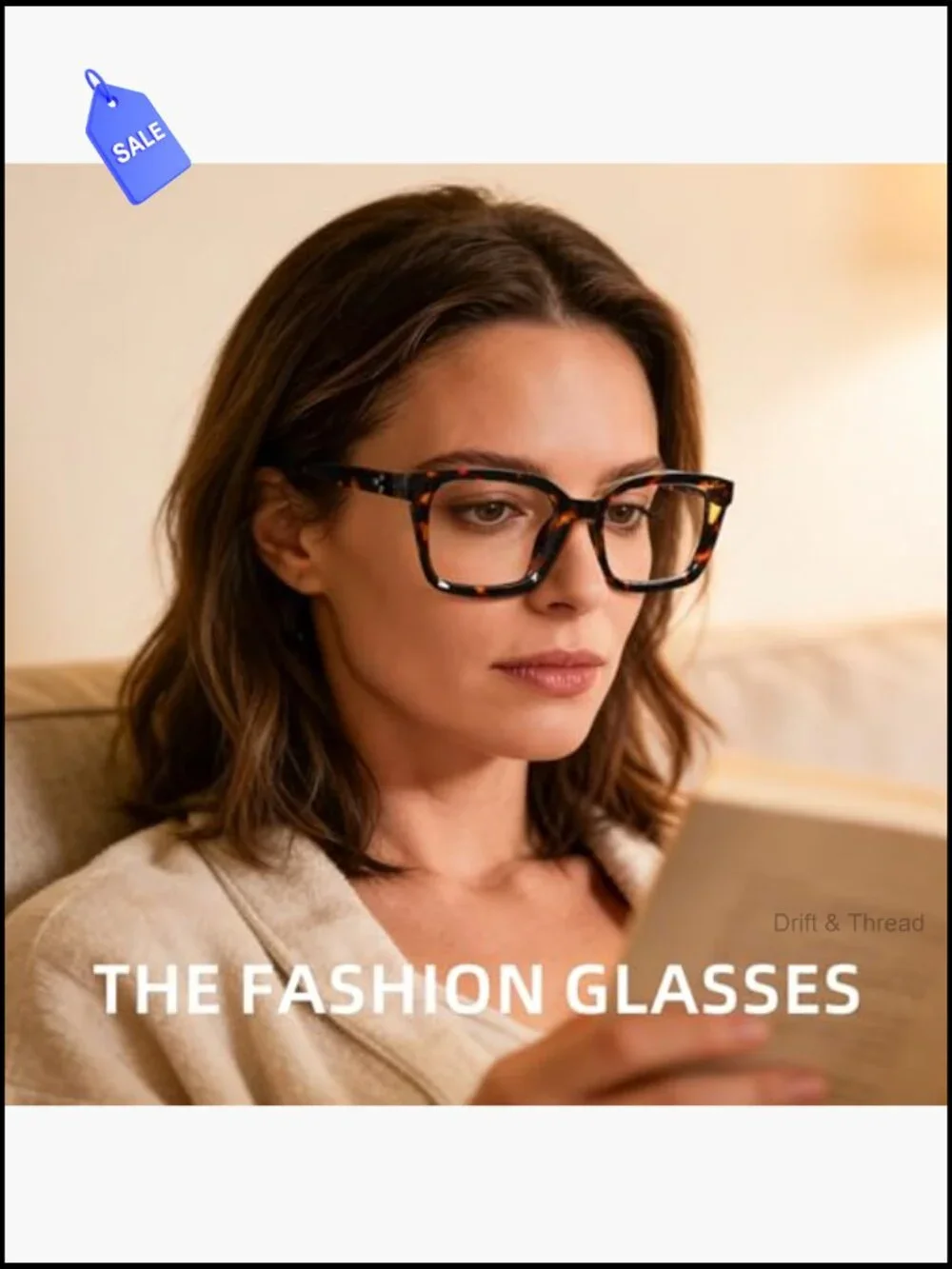Blue light blocking reading glasses oversize square spring hinge